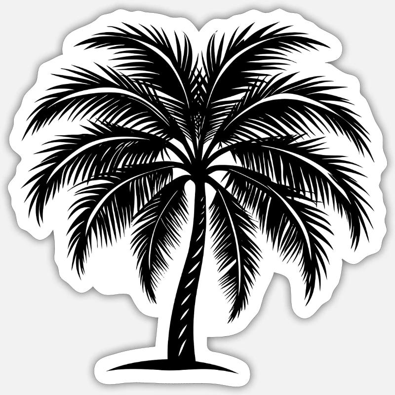 Palmier - Sticker taille S (10 x 10 cm) - blanc mat