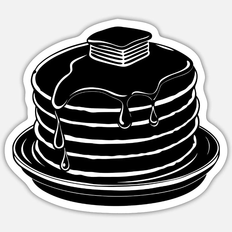 Pancakes - Sticker taille S (10 x 10 cm) - blanc mat