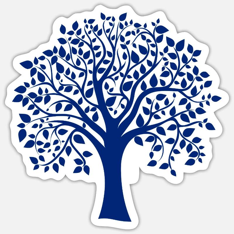Silhouette de base bleue à imprimé Jumbo Tree Sticker taille S (10 x 10 cm)