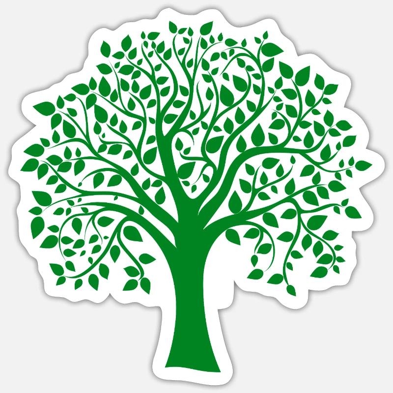 Silhouette de base verte à imprimé Jumbo Tree Sticker taille S (10 x 10 cm)