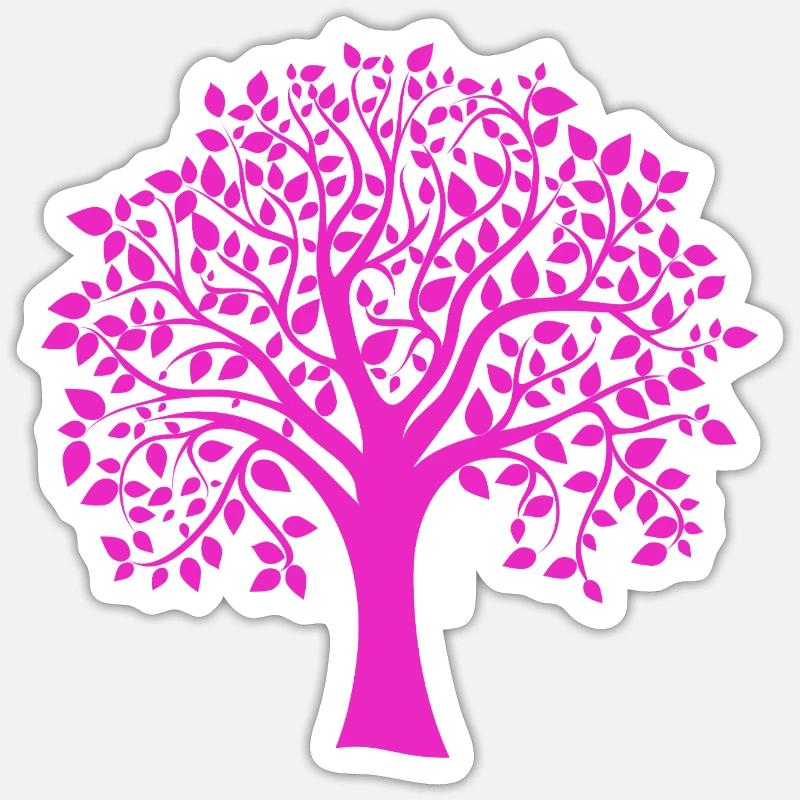Rosa Jumbo-Baum-Muster-Silhouette Sticker Größe S (10 x 10 cm)