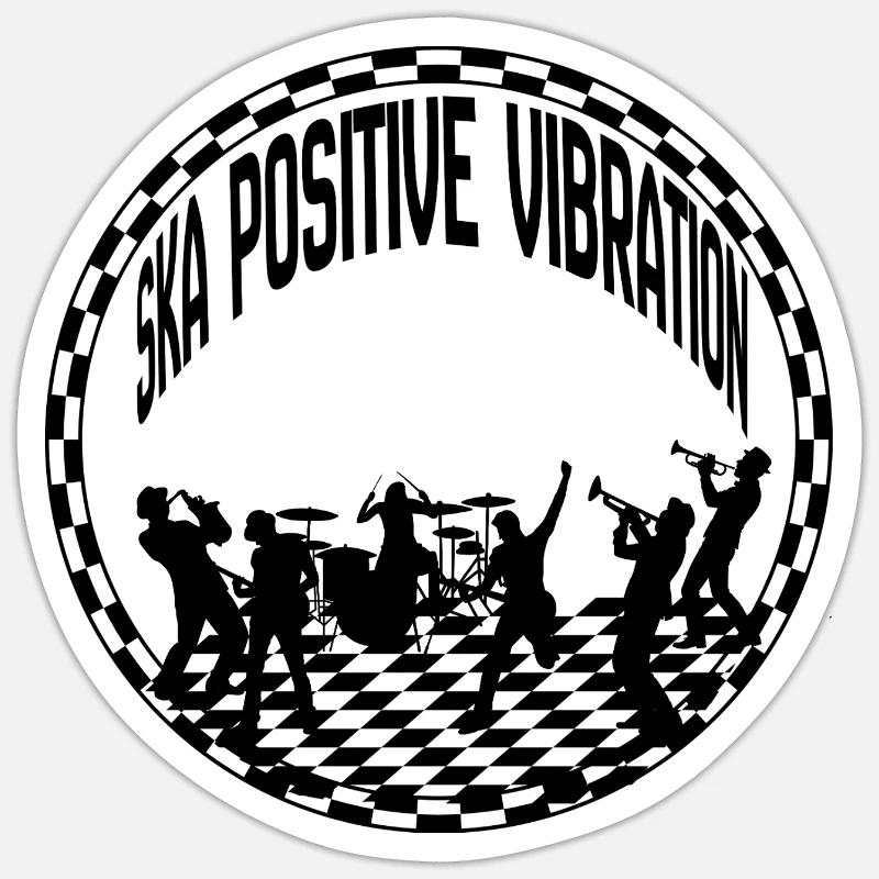 vibration positive - Sticker taille S (10 x 10 cm) - blanc mat