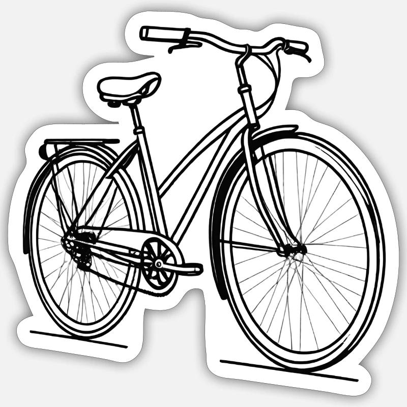 Art de silhouette de vélo - Sticker taille S (10 x 10 cm) - blanc mat