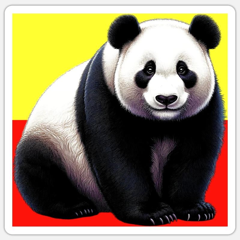 Panda - Sticker Größe S (10 x 10 cm) - Mattweiß
