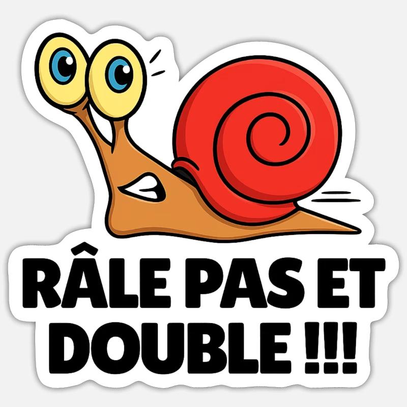 Râle pas et double Sticker taille S (10 x 10 cm)