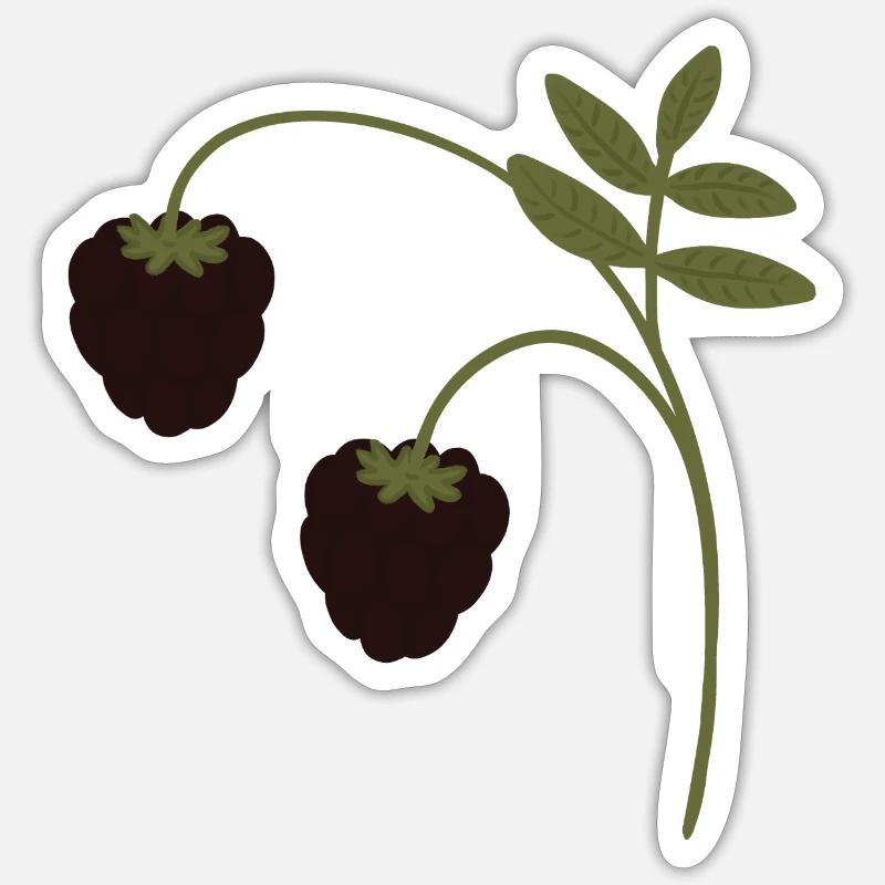 Mûres - Sticker taille S (10 x 10 cm) - blanc mat
