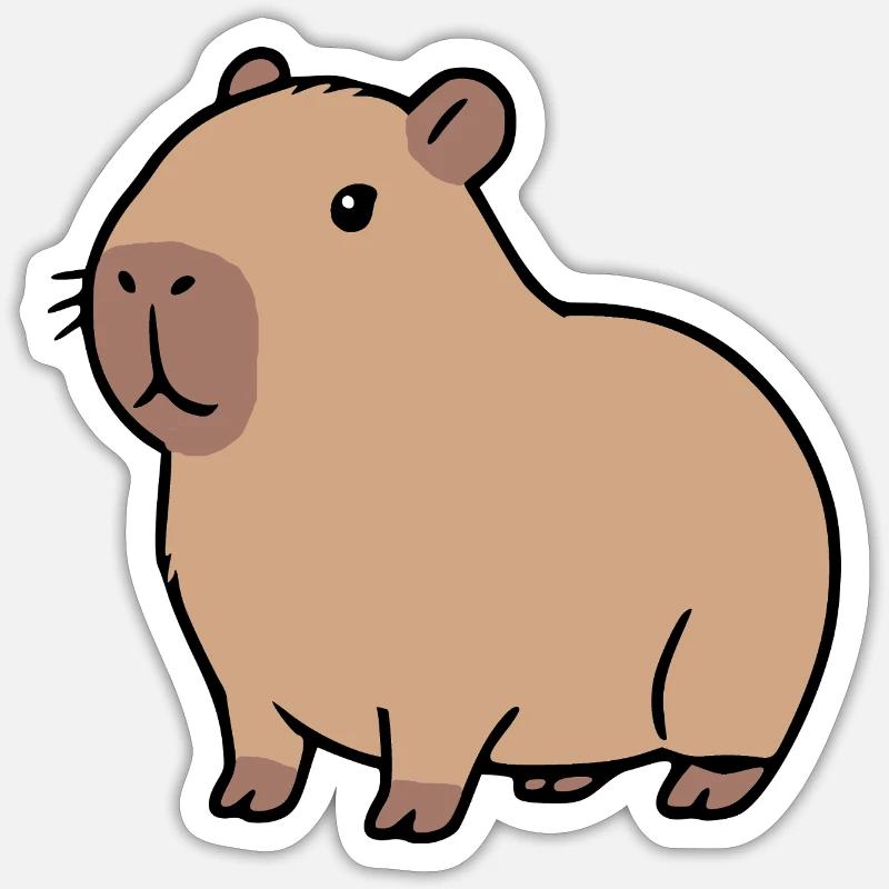 Capybara Wasserschwein - Sticker taille S (10 x 10 cm) - blanc mat
