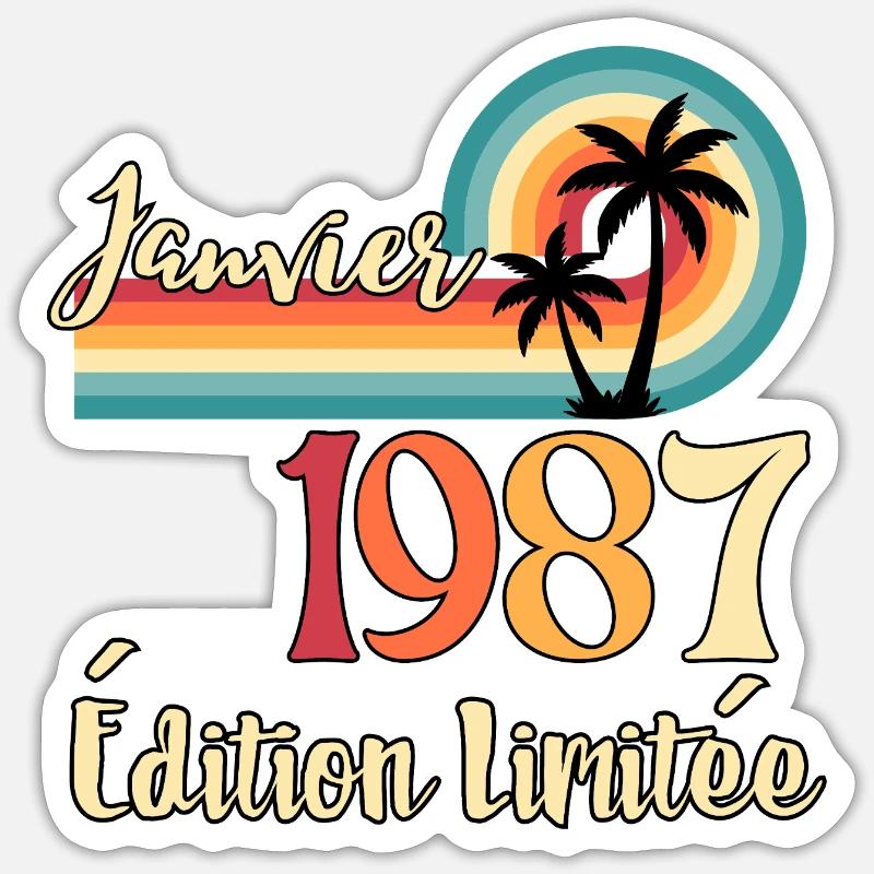 Janvier 1987 – Édition limitée rétro - Sticker taille S (10 x 10 cm) - blanc mat
