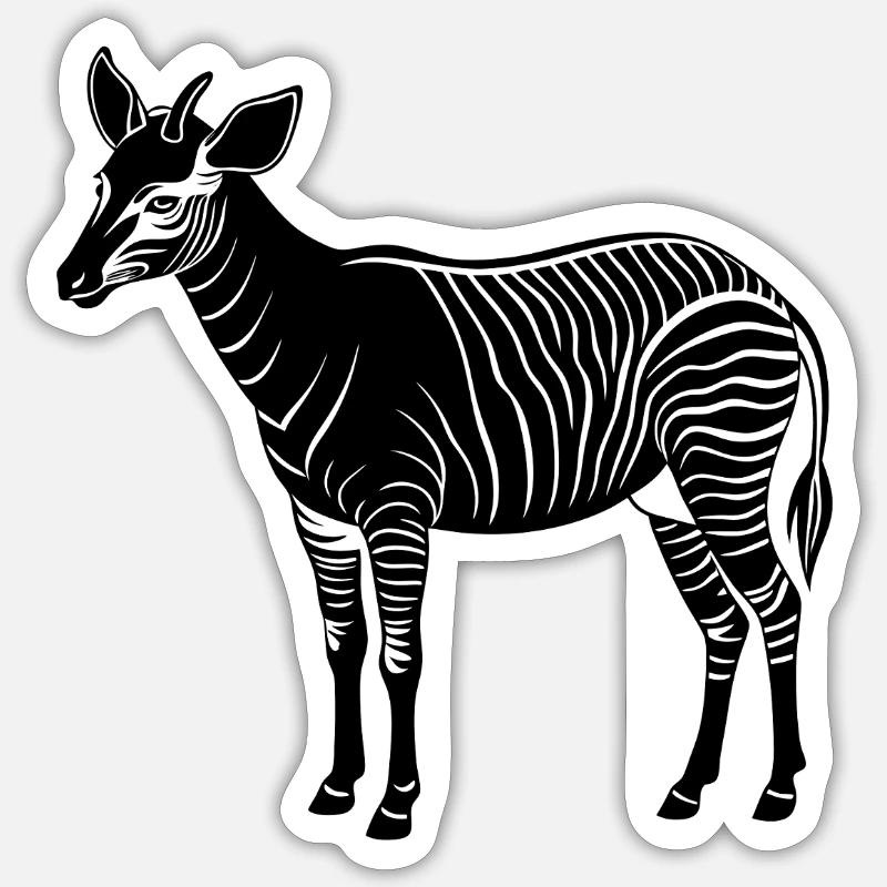 Okapi - Sticker size S (10 x 10 cm) - white matte