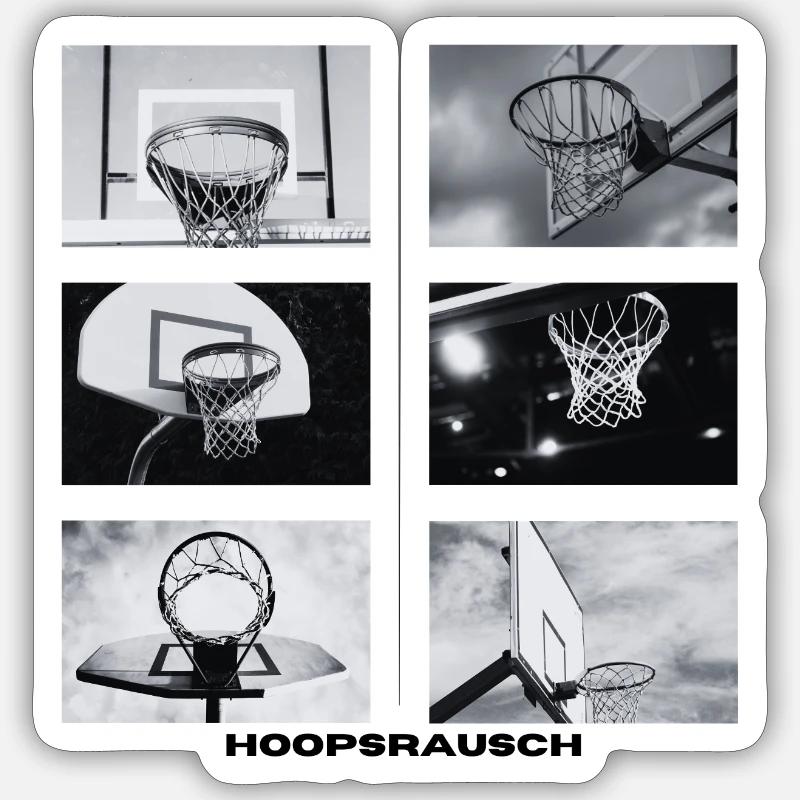 Hoopsrausch BW Collage - Sticker size S (10 x 10 cm) - white matte