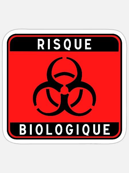Biologisches Gefahrzeichen, Infektionsrisiko, Material - Sticker Größe S (10 x 10 cm) - Mattweiß