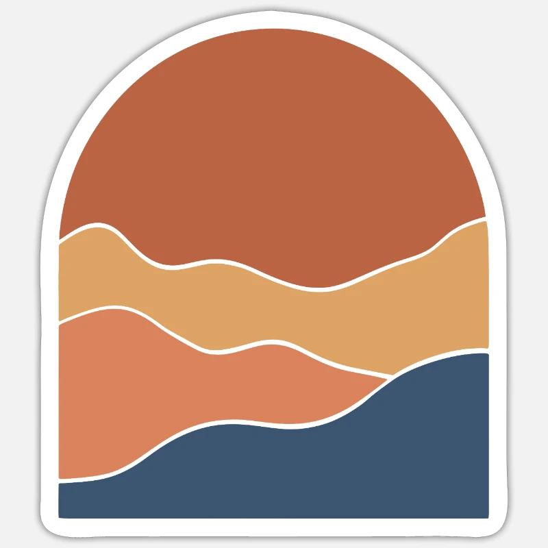 Warm Horizon Layers - Sticker Größe S (10 x 10 cm) - Mattweiß