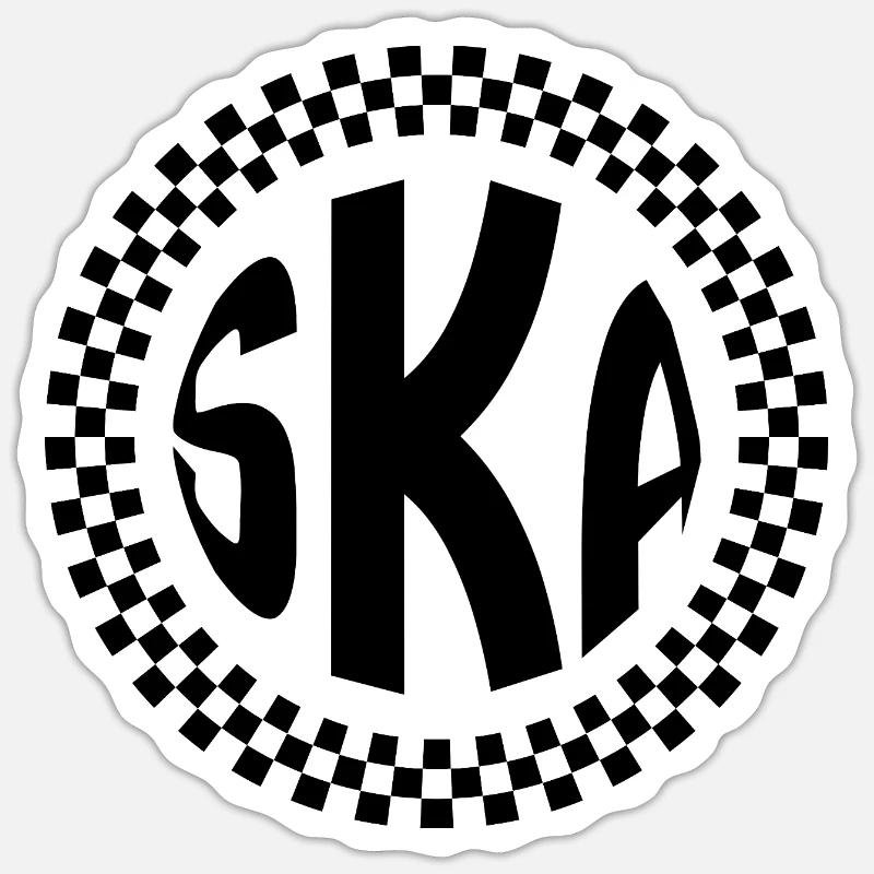 Ska - logo - Sticker taille S (10 x 10 cm) - blanc mat