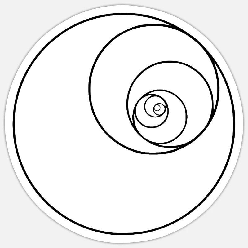 fibonacci spiral circle Sticker size S (10 x 10 cm)