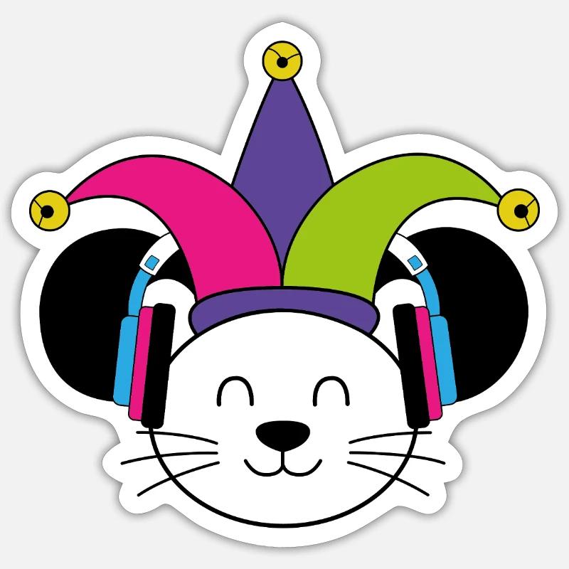 Carnival Mouse - Sticker size S (10 x 10 cm) - white matte