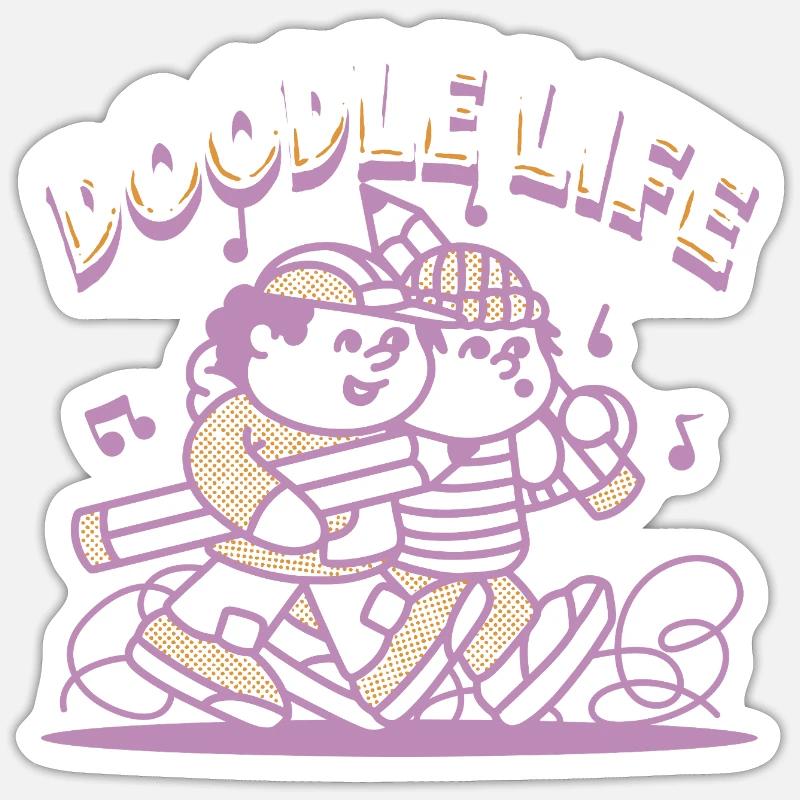 Doodle Life Doodle Drawing - Sticker size S (10 x 10 cm) - white matte