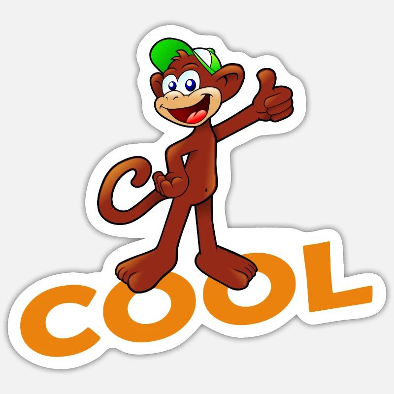 SINGE COOL - Sticker taille S (10 x 10 cm) - blanc mat