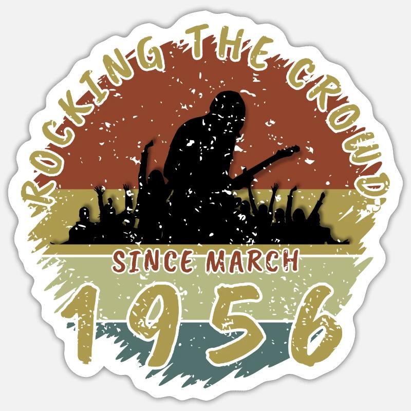 70th Birthday Rocking the crowd GIT 03/1956 Sticker size S (10 x 10 cm)