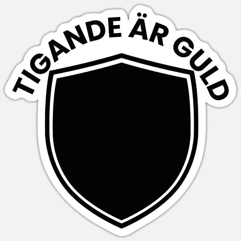 Schildemblem mit gebogenem Text - Sticker Größe S (10 x 10 cm) - Mattweiß