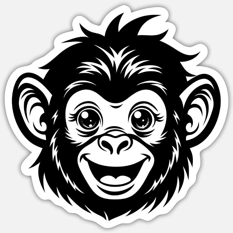 Face de singe Sticker taille S (10 x 10 cm)