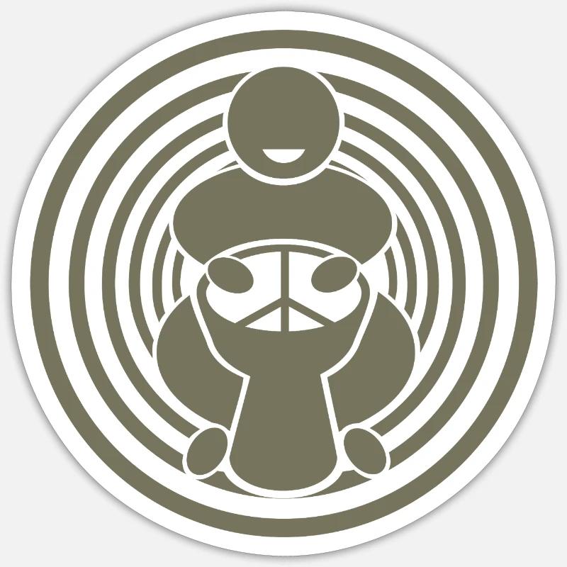 djembe player - Sticker Größe S (10 x 10 cm) - Mattweiß