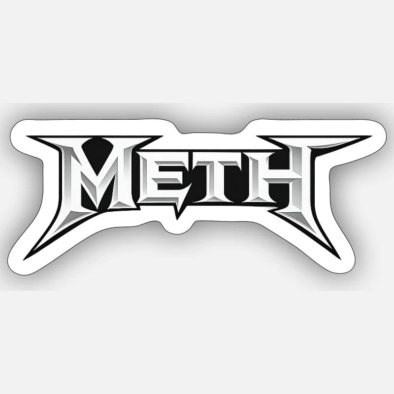 "Meth" – Design einer Metallparodie Sticker Größe S (10 x 10 cm)