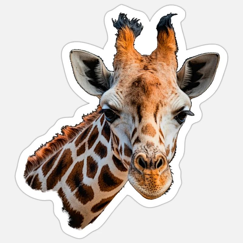 Giraffe Head - Sticker size S (10 x 10 cm) - white matte