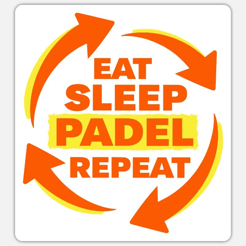 Eat Sleep Padel Repeat Athlete Statement - Sticker size S (10 x 10 cm) - white matte