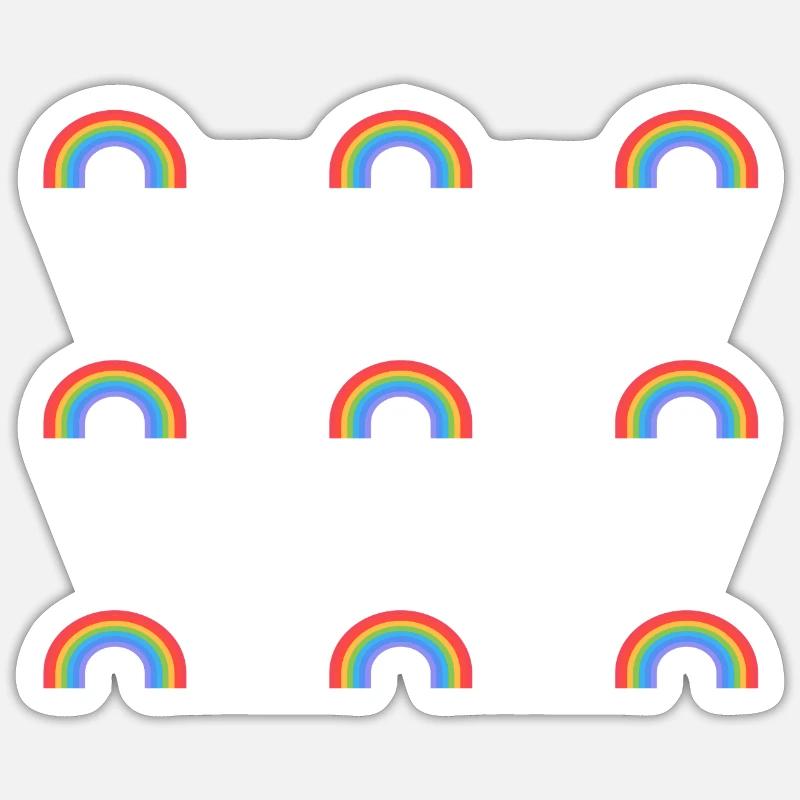 Rainbow Pattern - Sticker size S (10 x 10 cm) - white matte