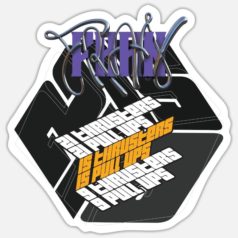 Fran Hero WOD Cross Training Dark Graphic Version Grafik Sticker Größe S (10 x 10 cm)