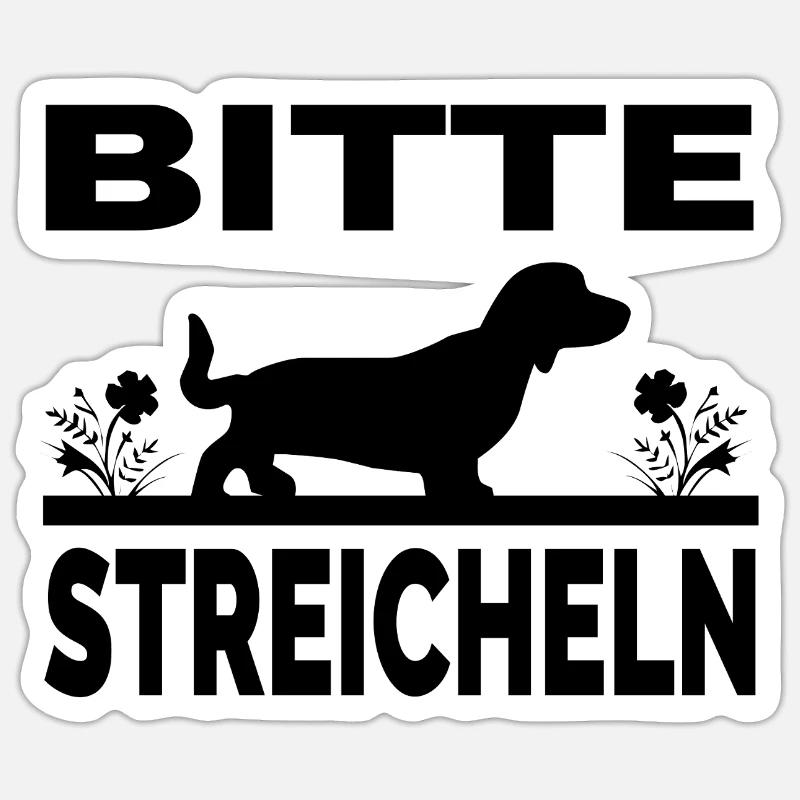 Teckel - Sticker taille S (10 x 10 cm) - blanc mat