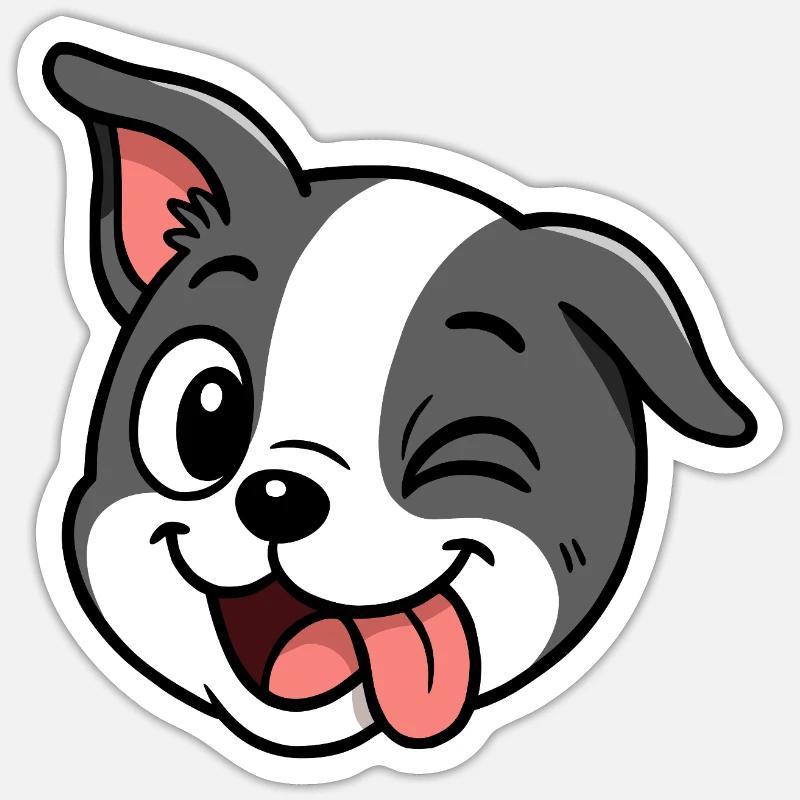 Boston - Espiègle - Sticker taille S (10 x 10 cm) - blanc mat