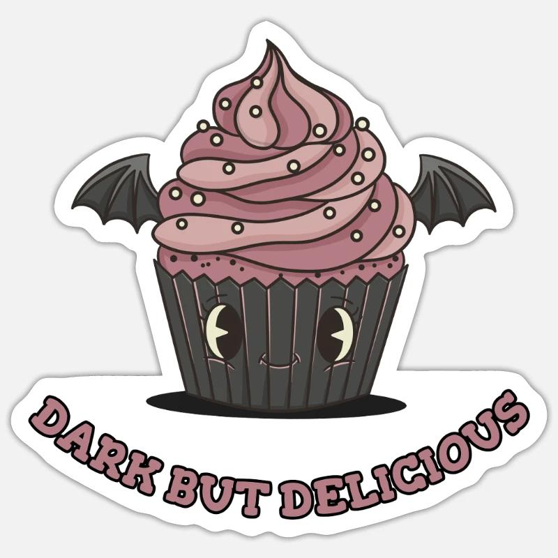 Cute Gothic Cupcake - Sticker size S (10 x 10 cm) - white matte