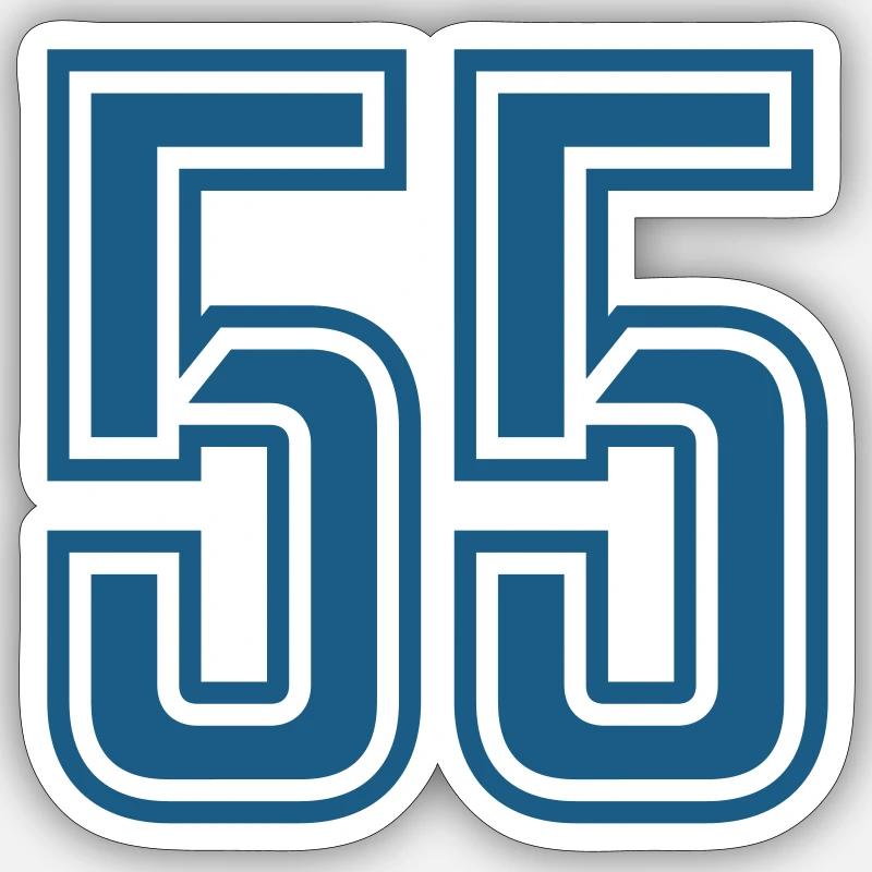 55 - Sticker Größe S (10 x 10 cm) - Mattweiß