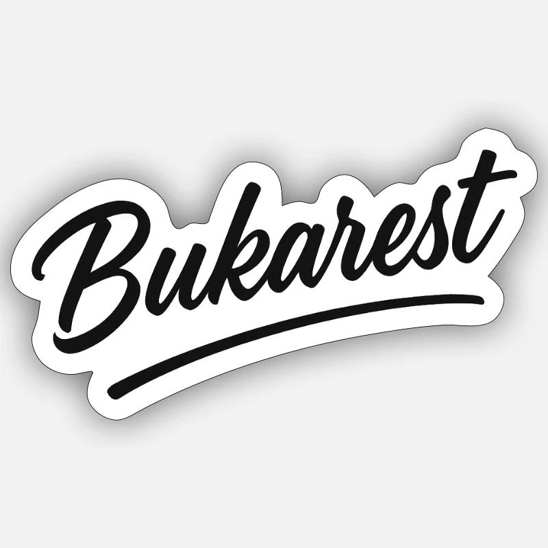 Bucharest Script Vintage Logo Sticker size S (10 x 10 cm)