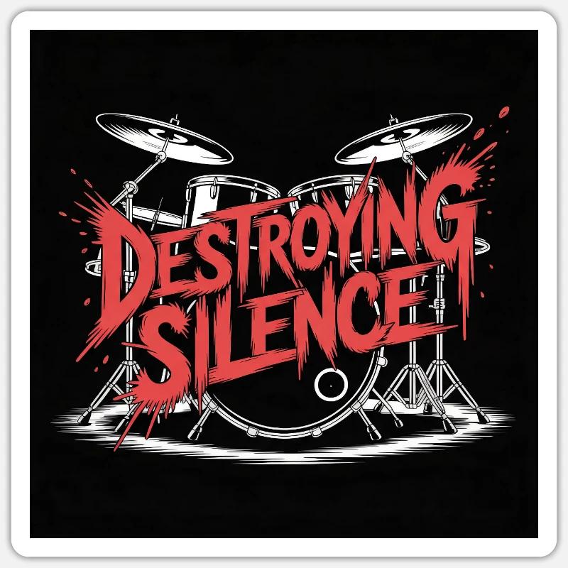 Destroying Silence Drum Graffiti Sticker Größe S (10 x 10 cm)
