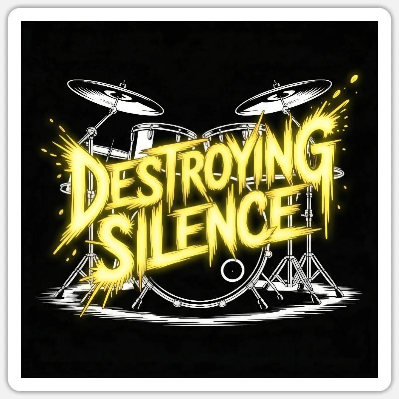 Drummer Drumset Design Sticker size S (10 x 10 cm)