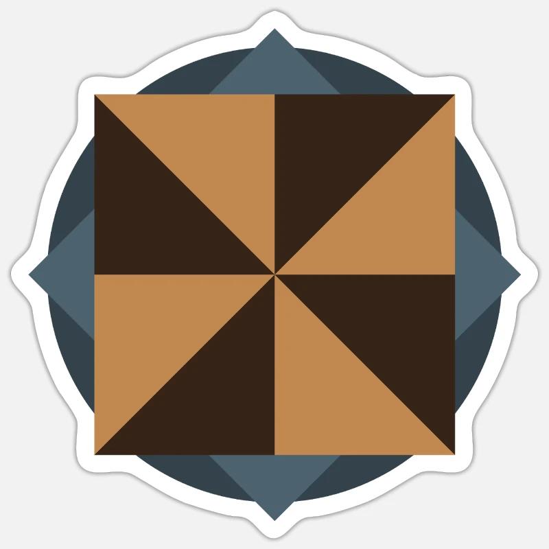 GÉOMÉTRIE DU NOYAU PYRAMIDAL | Œuvres d’art Basic Shapes Sticker taille S (10 x 10 cm)