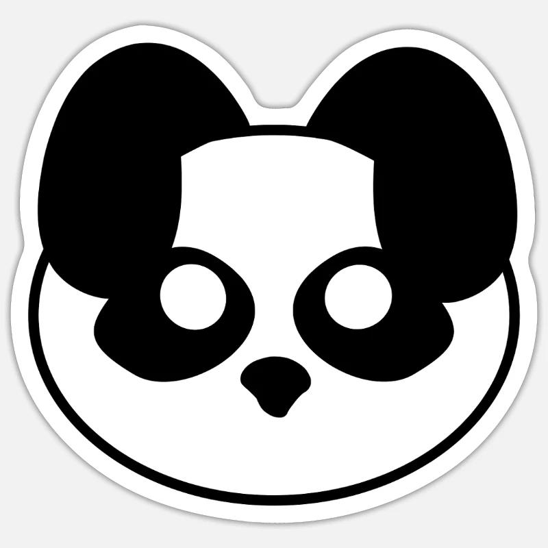 Plush: Pandy (Head) - Sticker size S (10 x 10 cm) - white matte