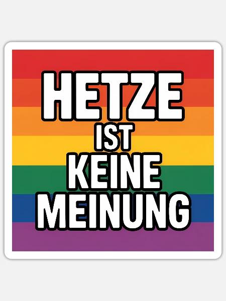 Hetze ist keine Meinung - Antifa Tee - Sticker Größe S (10 x 10 cm) - Mattweiß