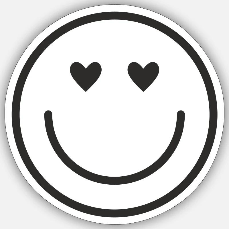 Smiley lachen lächle smile - Sticker Größe S (10 x 10 cm) - Mattweiß