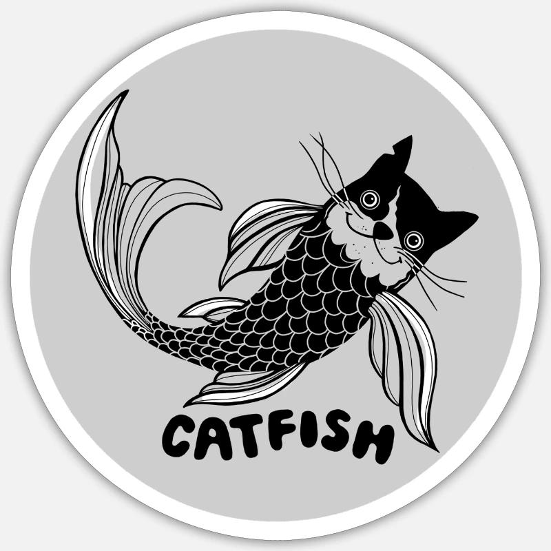 Typ-o-Cat #74 CATfish Sticker Größe S (10 x 10 cm)