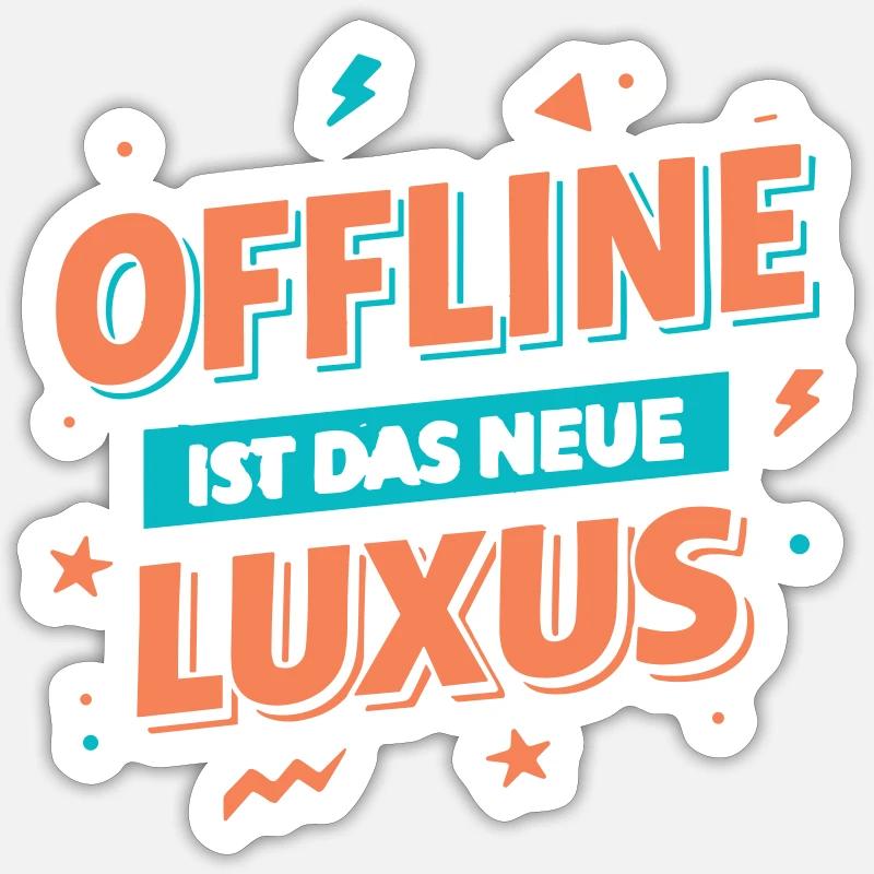 Offline ist das neue Luxus - Sticker Größe S (10 x 10 cm) - Mattweiß
