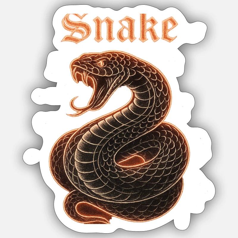 Neon Cobra with Flame Edges Geschenkidew - Sticker size S (10 x 10 cm) - white matte