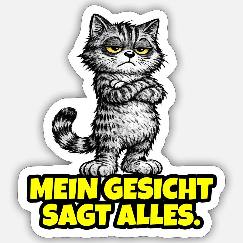 My face says it all. – Chef Cat (Grumpy) Sticker size S (10 x 10 cm)