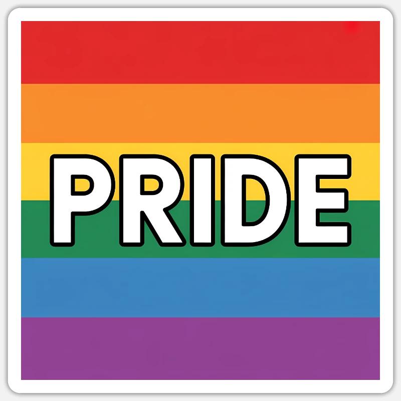Pride – Queer Rainbow Flag Tee Sticker Größe S (10 x 10 cm)