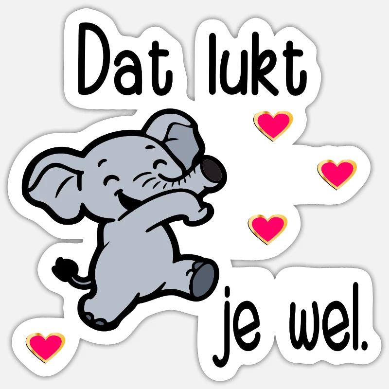 Prüfungsmotivation Elefant - Sticker Größe S (10 x 10 cm) - Mattweiß