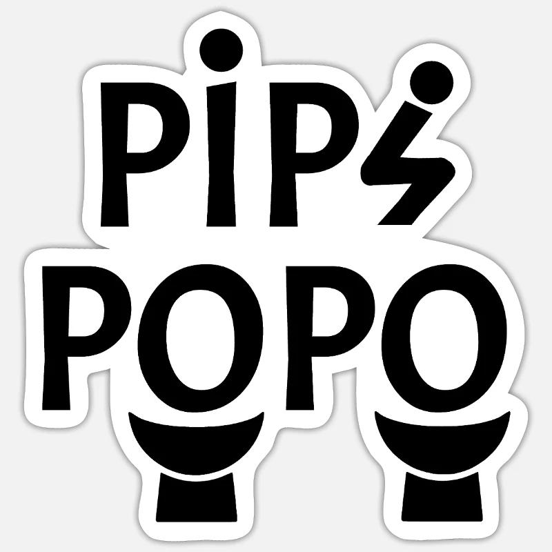 POPO !  - Sticker taille S (10 x 10 cm) - blanc mat