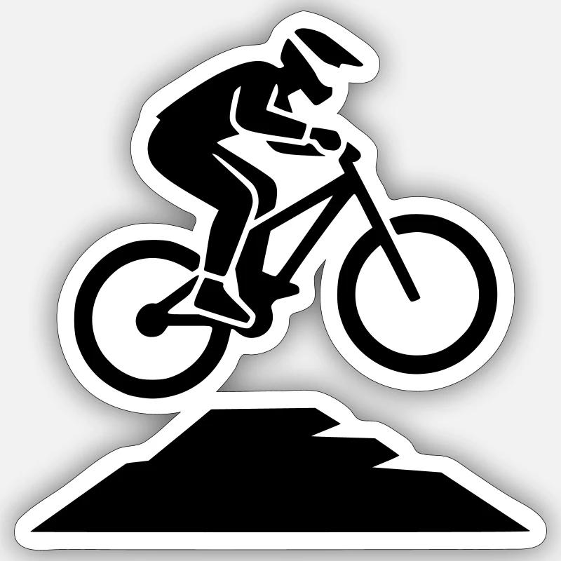 MTB Jump Biker Silhouette - Sticker size S (10 x 10 cm) - white matte