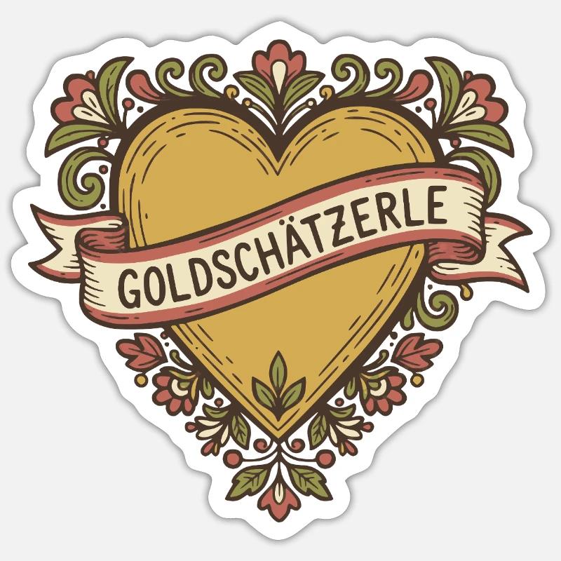 Goldschätzerle - Baden proverb dialect - Sticker size S (10 x 10 cm) - white matte